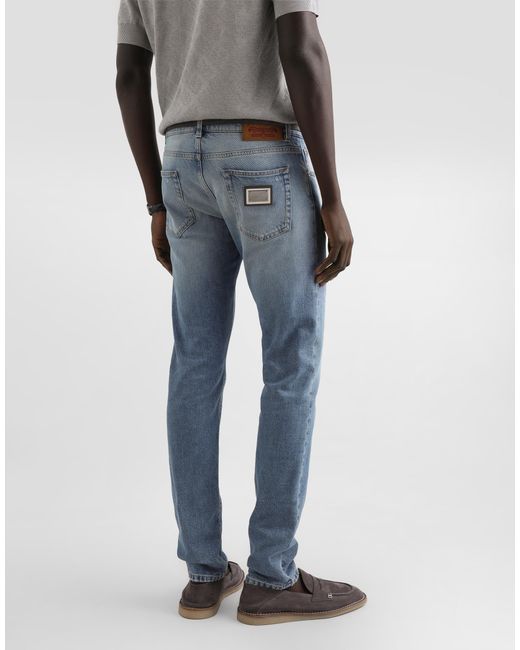 Dolce & Gabbana Blue Denim Trousers for men