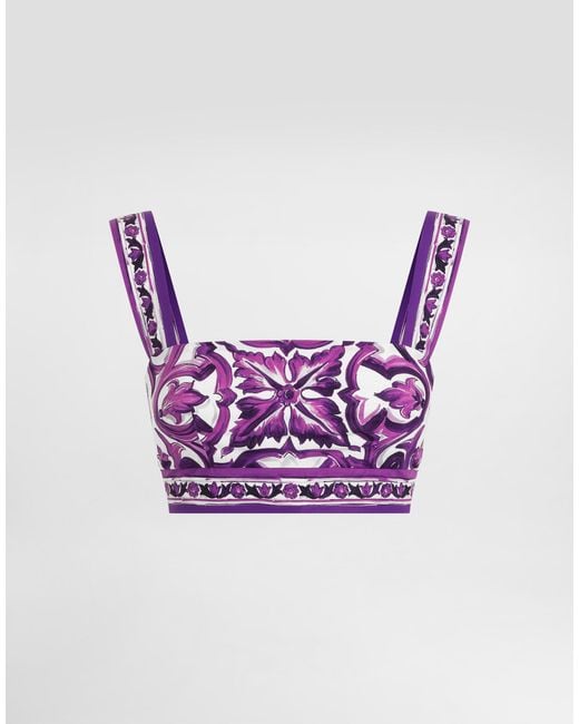 Dolce & Gabbana Purple 'Maiolica' Top