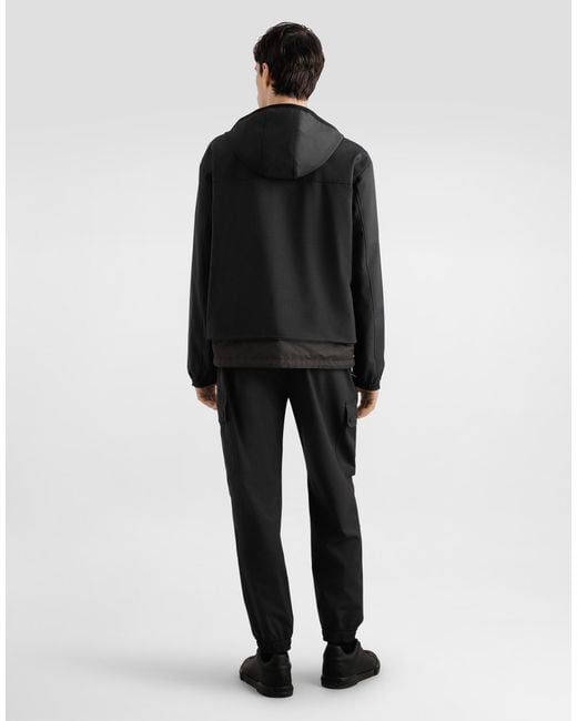 Giacca Con Cappuccio E Zip di Dolce & Gabbana in Black da Uomo