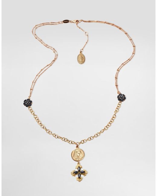 Dolce & Gabbana White Sicily Necklace 18-Carat And And Sapphires