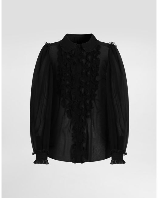 Dolce & Gabbana Black Chiffon Shirt