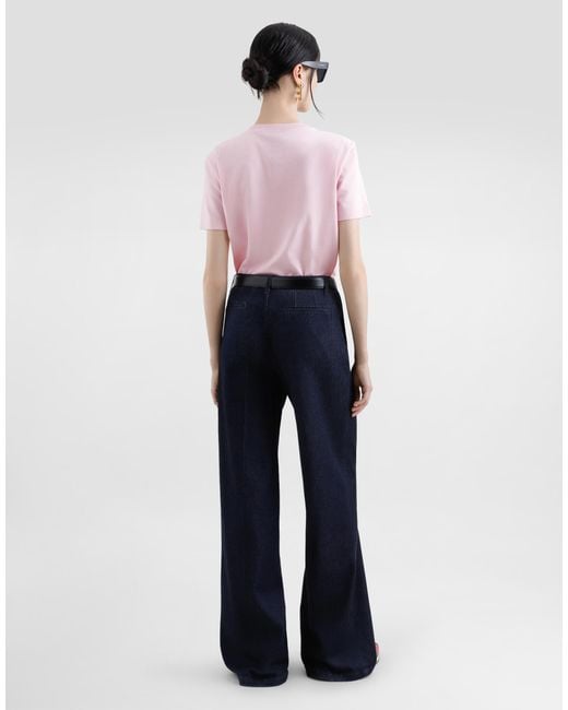 Dolce & Gabbana Pink Oversize Jersey T-Shirt With Raised Dg Logo Embroidery