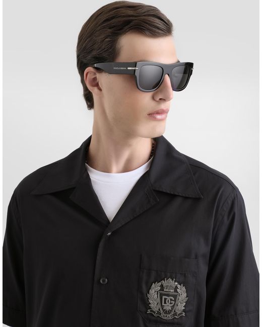 Dolce & Gabbana Black Hawaii Cotton Shirt for men