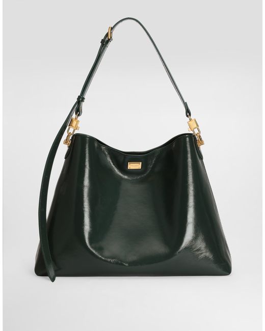Dolce & Gabbana Black Large Vittoria Calfskin Shoulder Bag