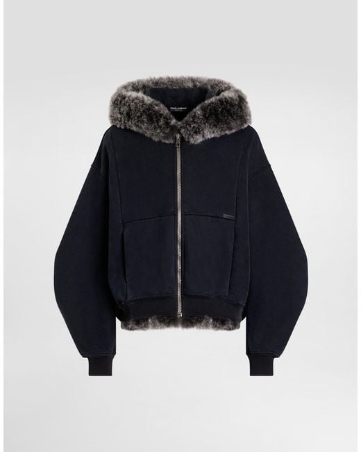 Dolce & Gabbana Blue Hooded Sweatshirt for men