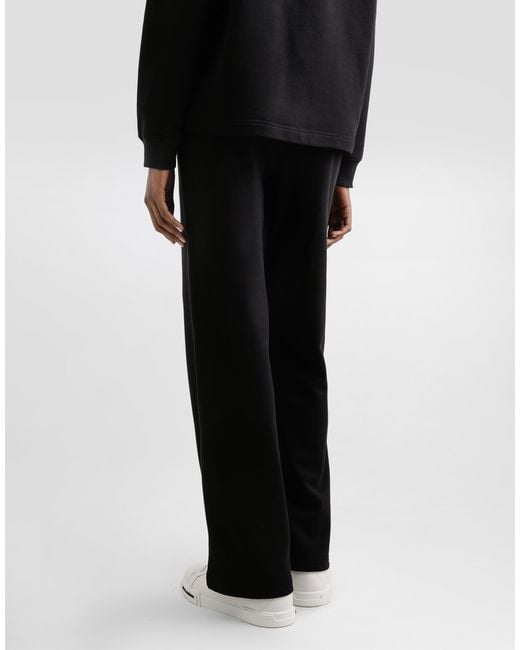 Dolce & Gabbana Black Fleece Jogging Pants With Patch