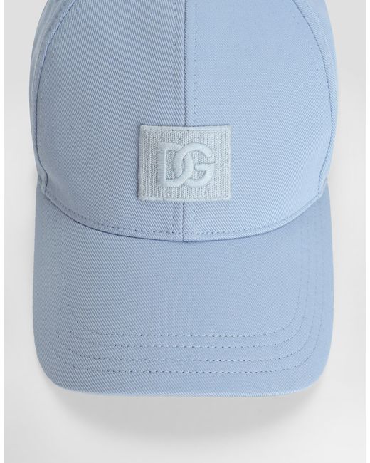 Dolce & Gabbana Blue Cotton Gabardine Baseball Cap for men