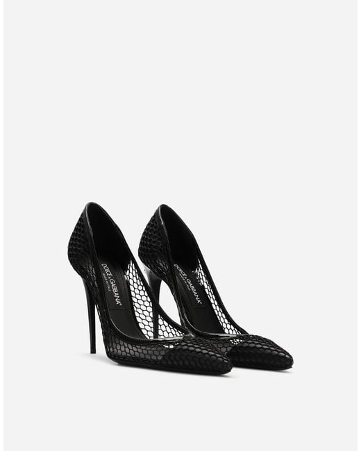 Dolce & Gabbana パンプス メッシュ＆エナメル Black