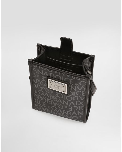 Dolce & Gabbana Black Small Printed Jacquard Shopper for men