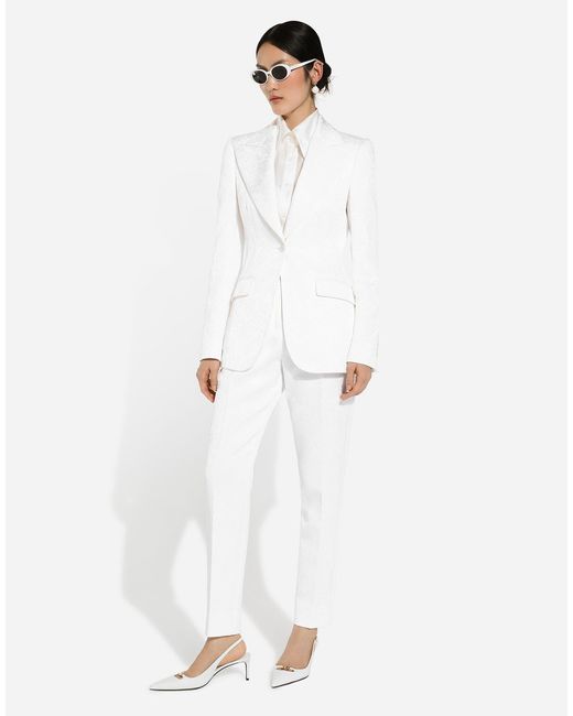 Dolce & Gabbana ブロケード シガレットパンツ White
