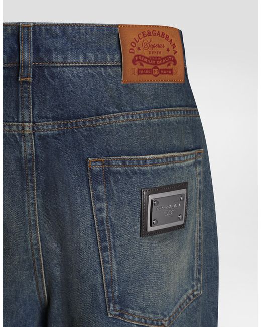 Dolce & Gabbana Blue Denim Trousers for men