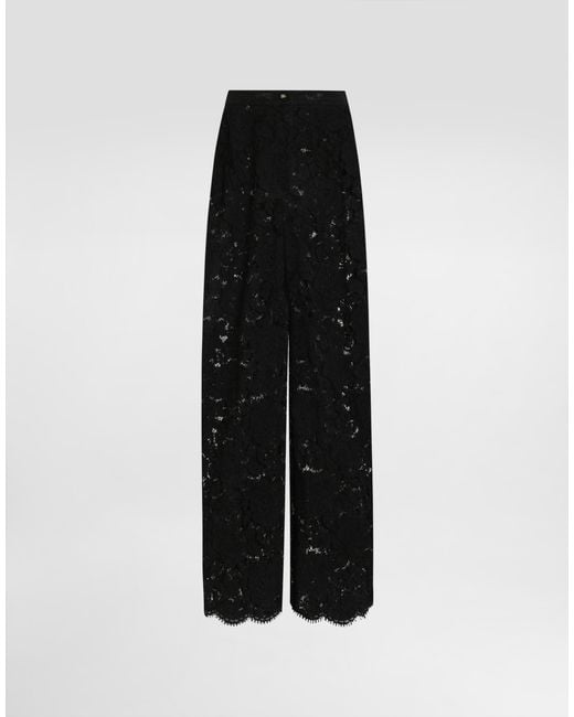 Dolce & Gabbana Black Cordonetto Lace Trousers