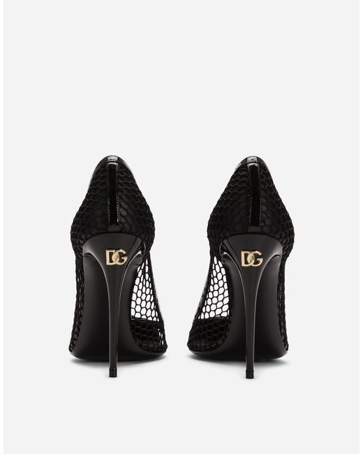 Dolce & Gabbana パンプス メッシュ＆エナメル Black