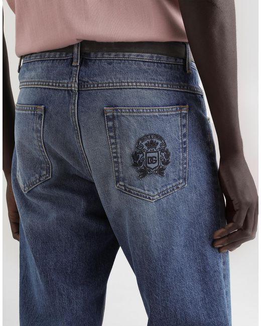 Denim Trousers Dolce & Gabbana de hombre de color Blue