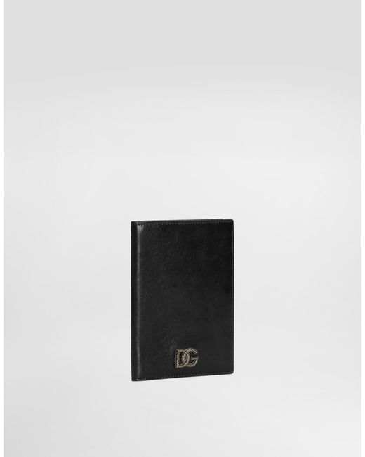Dolce & Gabbana White Tempesta Calfskin Passport Holder for men