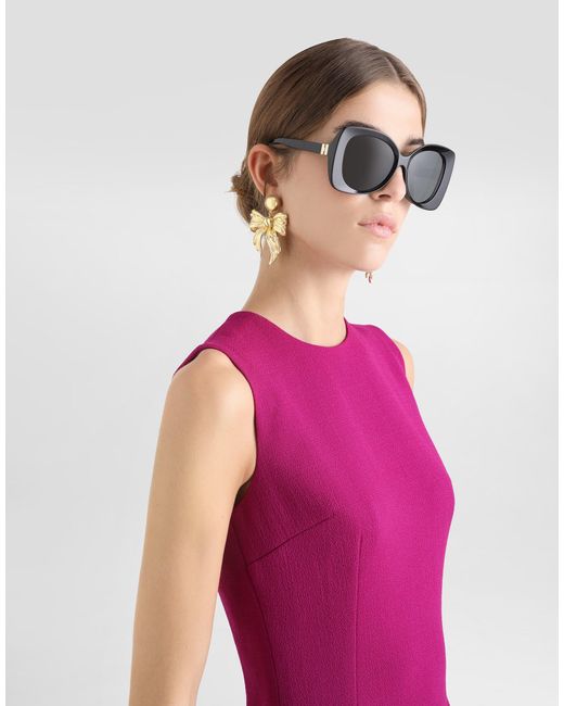 Dolce & Gabbana ウールクレープ ロンゲット シースドレス Pink