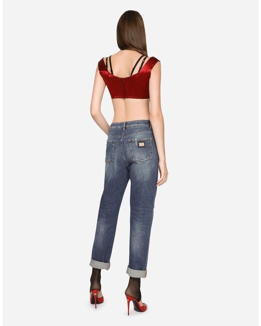 Dolce & Gabbana Blue Boyfriend Jeans With Rips