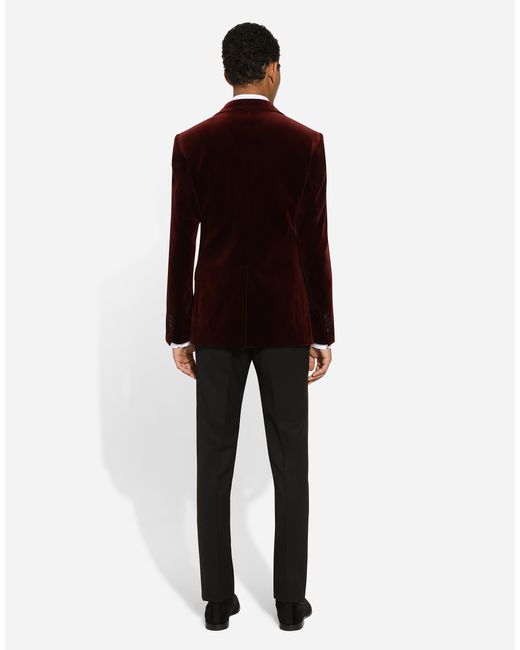 Dolce & Gabbana Brown Velvet Tuxedo Jacket for men