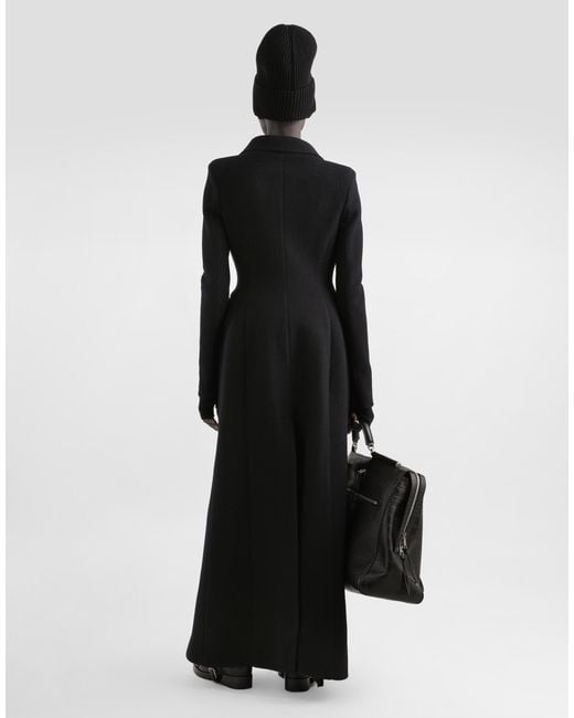 Dolce & Gabbana Black Double-Breastedwool Coat
