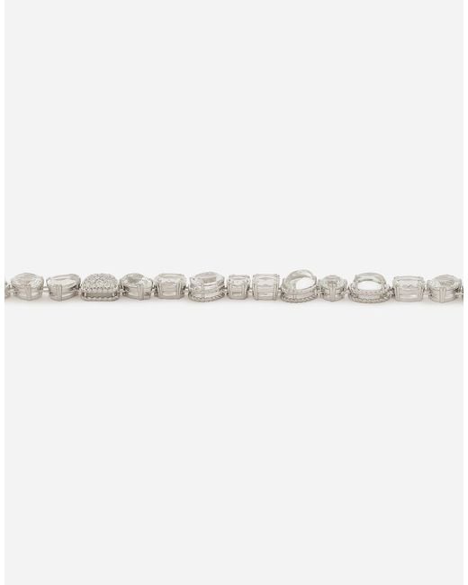 Dolce & Gabbana アンナ ソトワールネックレス 18Kホワイトゴールド&クリアトパーズ White