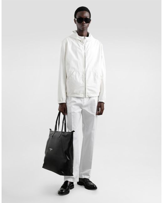 Dolce & Gabbana Oversize-Tanktop Aus Baumwolle Mit Plakette in White für Herren