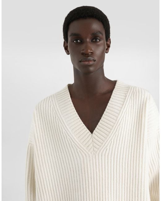 Dolce & Gabbana White Sweater With Sequins for men