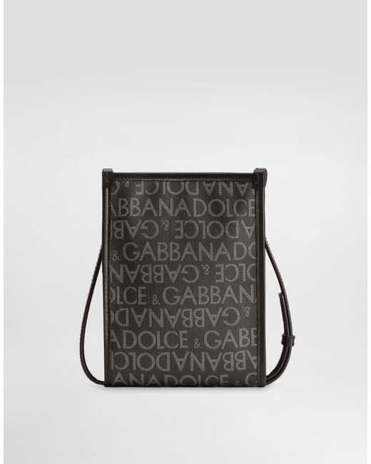 Dolce & Gabbana Black Small Printed Jacquard Shopper for men