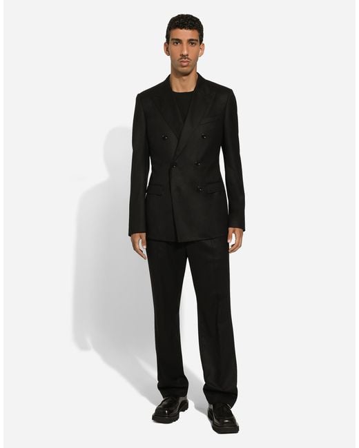 Dolce & Gabbana Zweireihige Jacke Fit Taormina Aus Wolle in Black für Herren