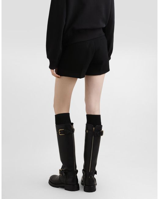 Dolce & Gabbana Black Wool Crêpe Shorts