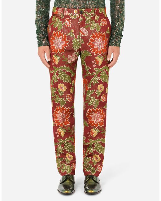 Gabbana Synthetic Lurex Jacquard Pants 