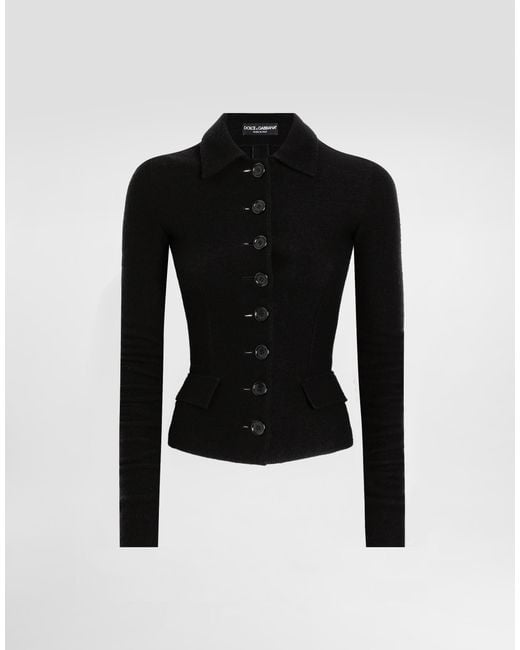 Dolce & Gabbana Black Single-Breastedwool Cloth Jacket