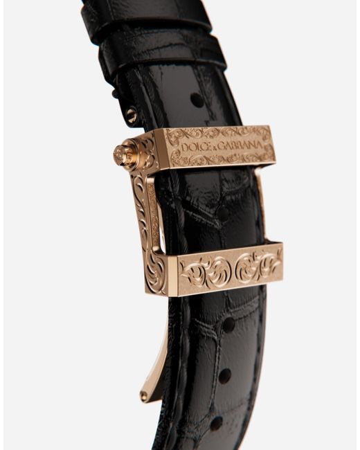 Dolce & Gabbana Black Dg7 Gattopardo Rose Watch With Mother Of Pearl for men