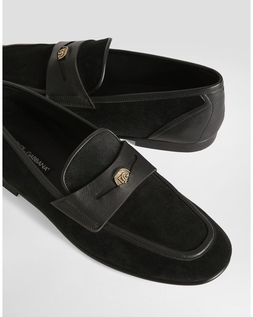 Dolce & Gabbana White Split Calfskin Slipper for men