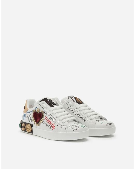 dolce & gabbana calfskin nappa portofino sneakers