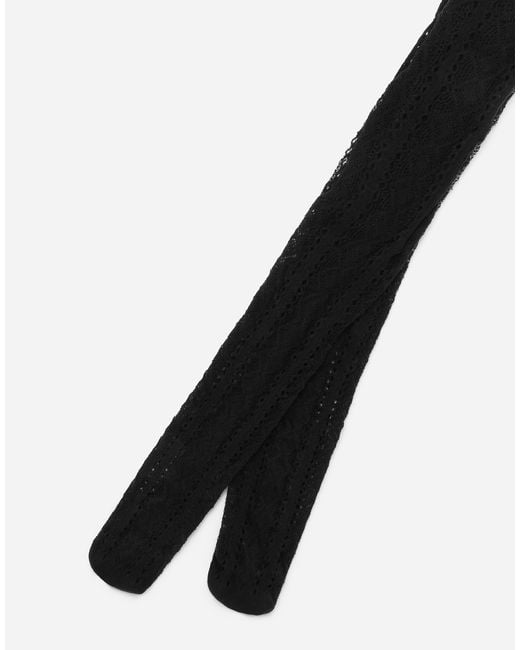Dolce & Gabbana Black Openwork Cotton Tights
