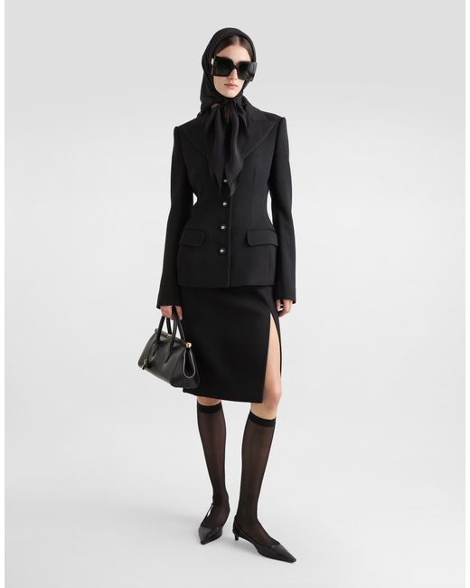 Dolce & Gabbana Black Single-Breasted Wool Dolce Jacket