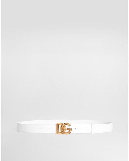 Dolce & Gabbana White Cintura Logata