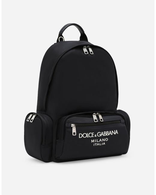 Dolce & Gabbana Black Nylon Backpack for men