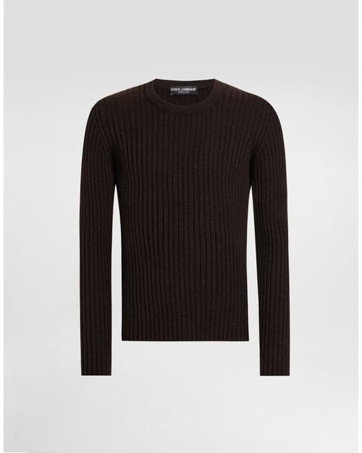 メンズ Dolce & Gabbana Ribbedwool Pullover Black