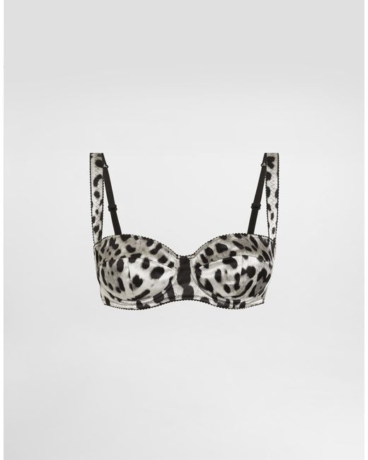 【DOLCE&GABBANA】レオパード柄サテン バルコネット ブラ DOLCE&GABBANA】レオパード柄サテン バルコネット ブラ (Dolce