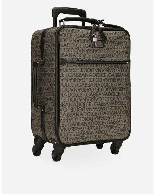 Dolce & Gabbana Gray Coated Jacquard Trolley for men