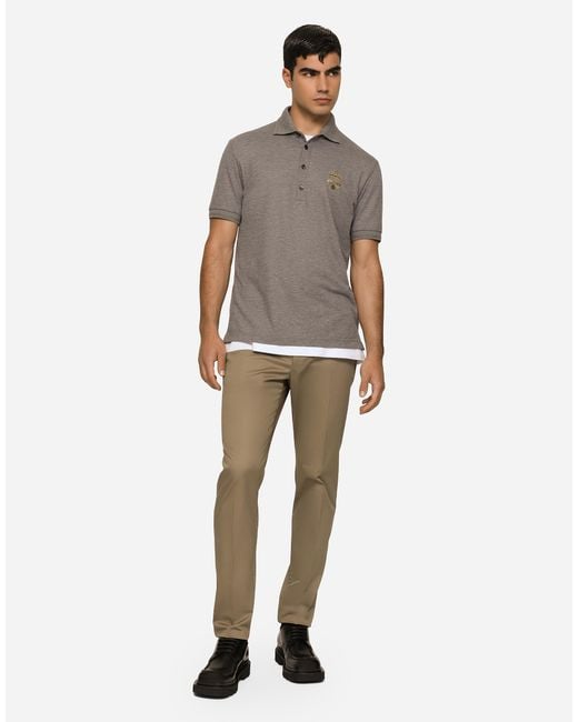 Dolce & Gabbana Natural Stretch Gabardine Trousers for men