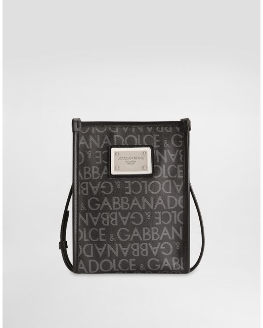 Dolce & Gabbana Black Small Printed Jacquard Shopper for men