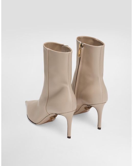 Dolce & Gabbana White Devotion Calfskin Ankle Boots