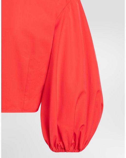 Dolce & Gabbana Red Cotton Poplin Top