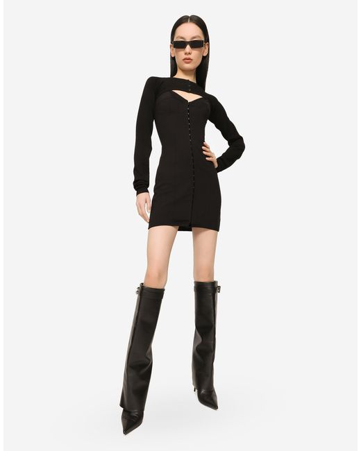Dolce & Gabbana ショートドレス ライトウェイトテクニカルジャージー Black