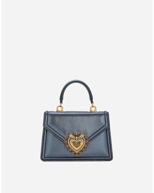 Dolce & Gabbana Blue Small Devotion Top-Handle Bag
