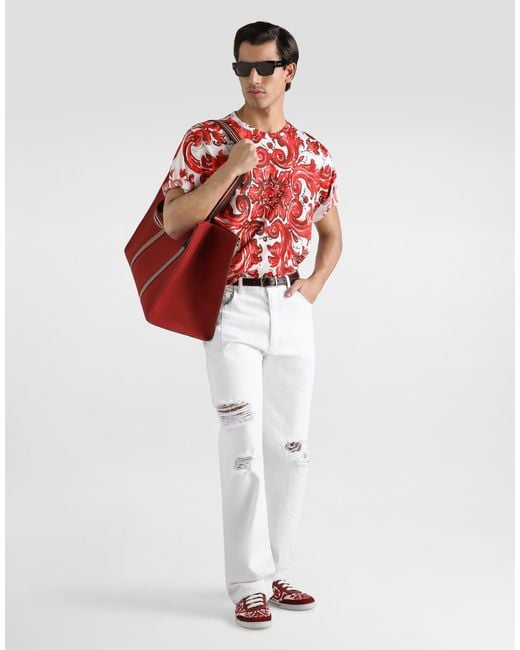Dolce & Gabbana Red T-Shirt M/Corta Giro for men