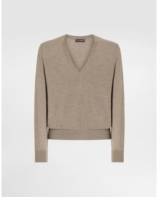 Dolce & Gabbana Natural Cashmere Pullover for men