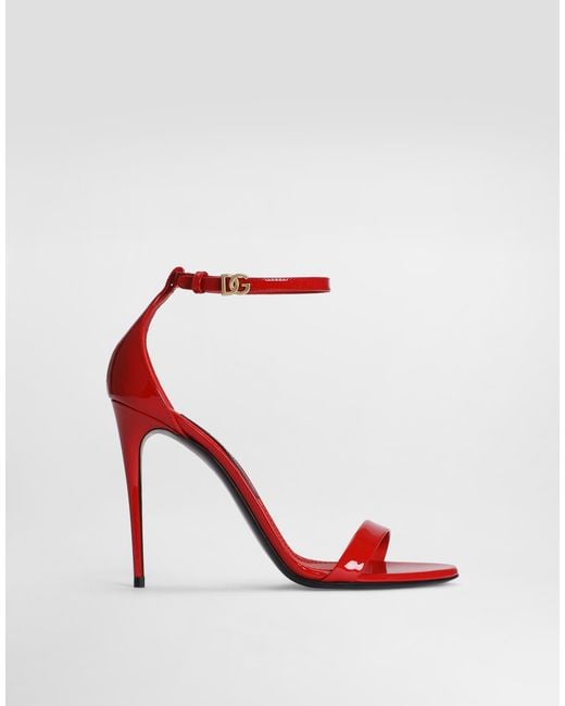 Dolce & Gabbana Red Patent Leather Sandals
